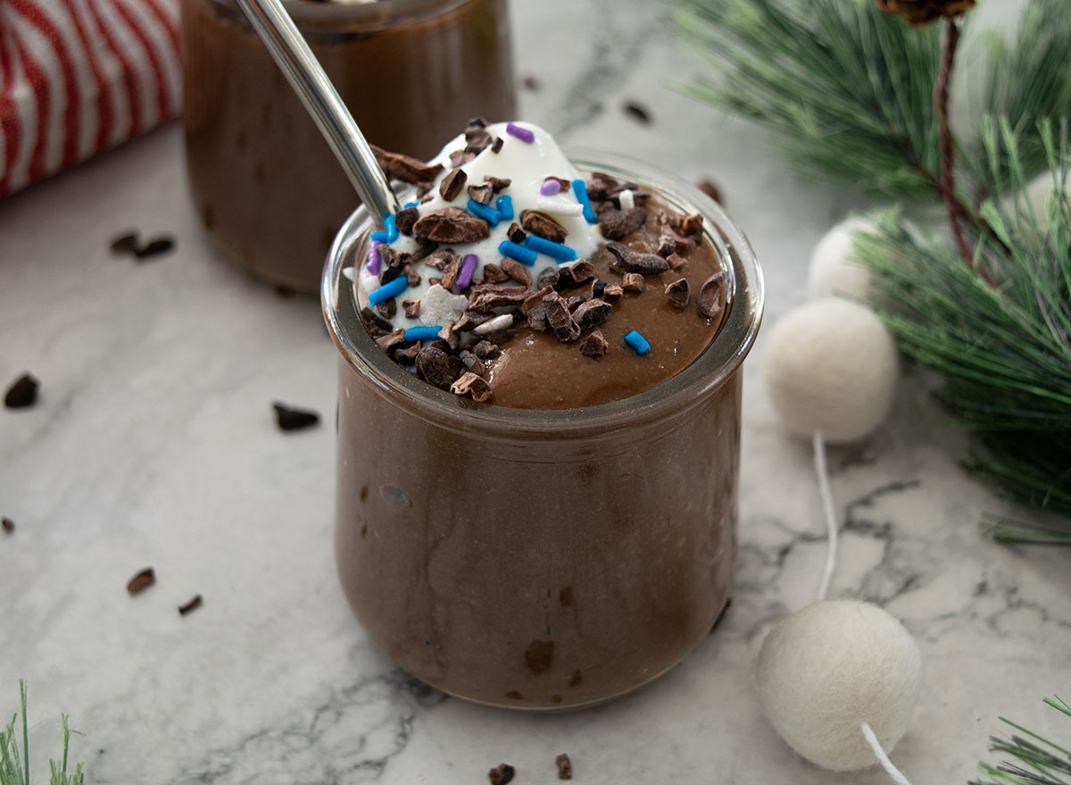 Peppermint Twist Darkish Chocolate Pudding